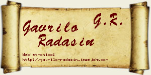 Gavrilo Radašin vizit kartica